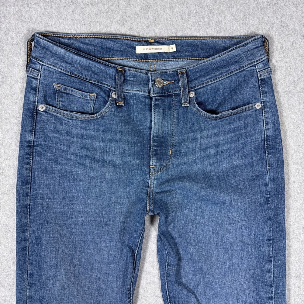 Levi Strauss & Co Womens Classic Straight Leg Blue Jeans Size 4 Medium Wash - Picture 9 of 12
